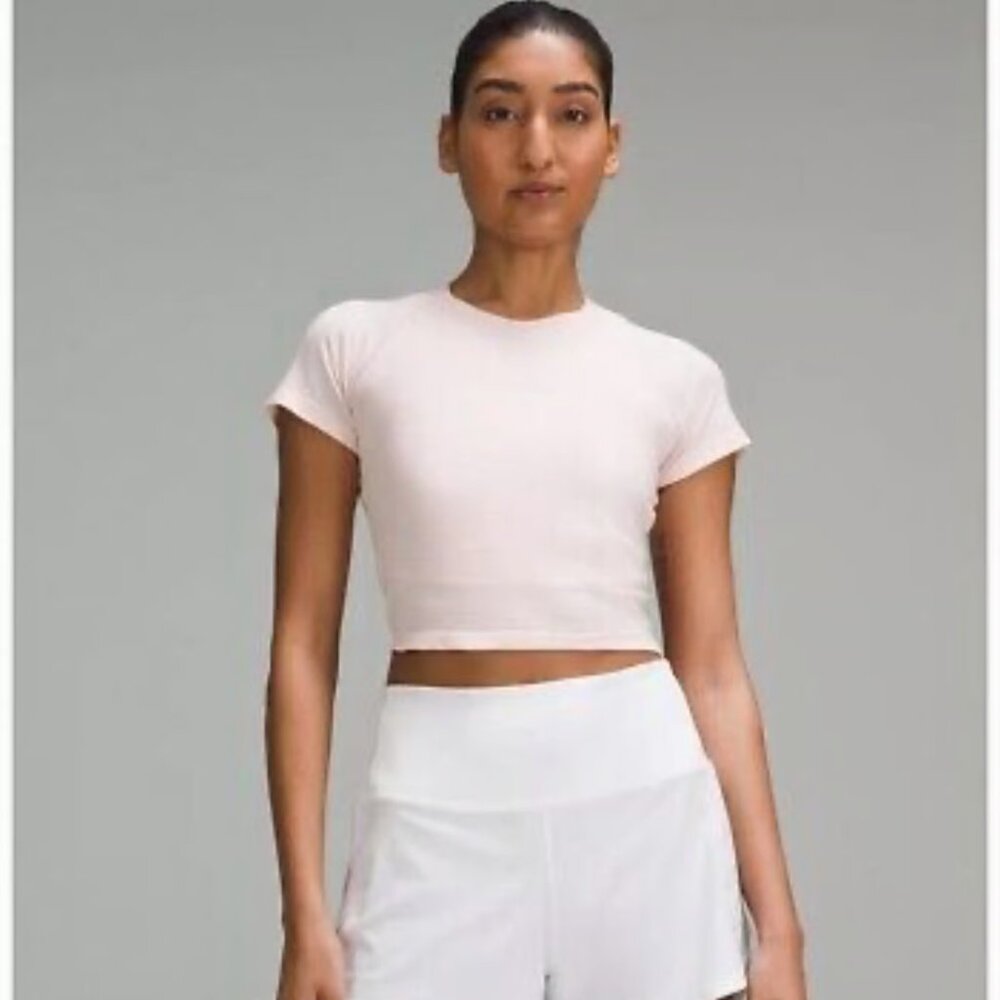 lululemon Swiftly Tech Cropped Short Sleeve 2.0 Strawberry Milkshake Size 6